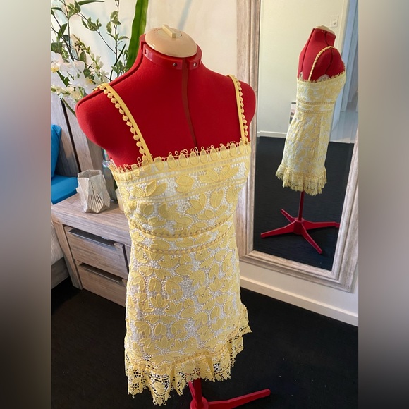 Size 10  - Forever New soft yellow embroidered summer dress - Picture 3 of 12